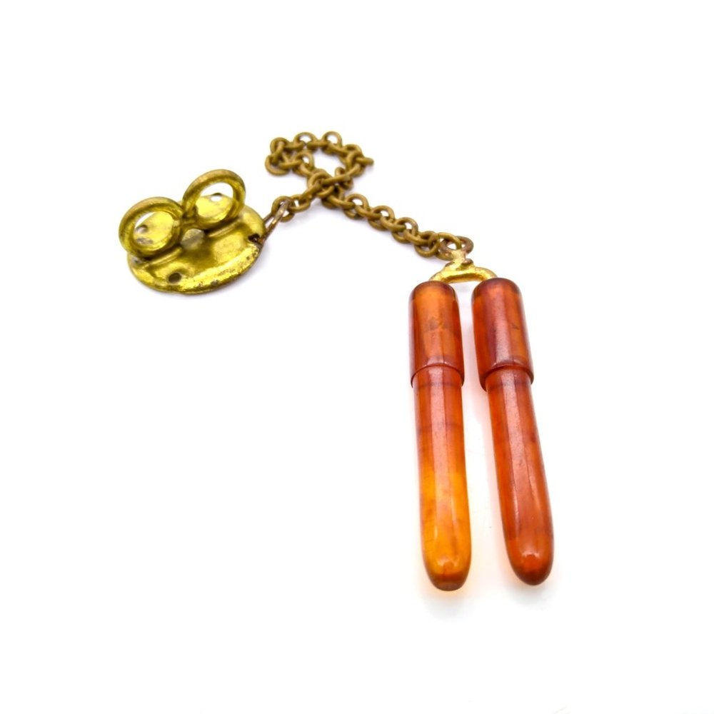 Root Beer Bakelite Snapette Button, Vintage Pin Type Specialty Mens Fashion